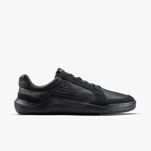 Vivobarefoot Gobi II Sneaker Premium Leather Herren Barfußschuhe, Triple Obsidian, Größe 40