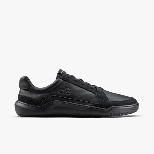 Vivobarefoot Gobi II Sneaker Premium Leather Herren Barfußschuhe, Triple Obsidian, Größe 40